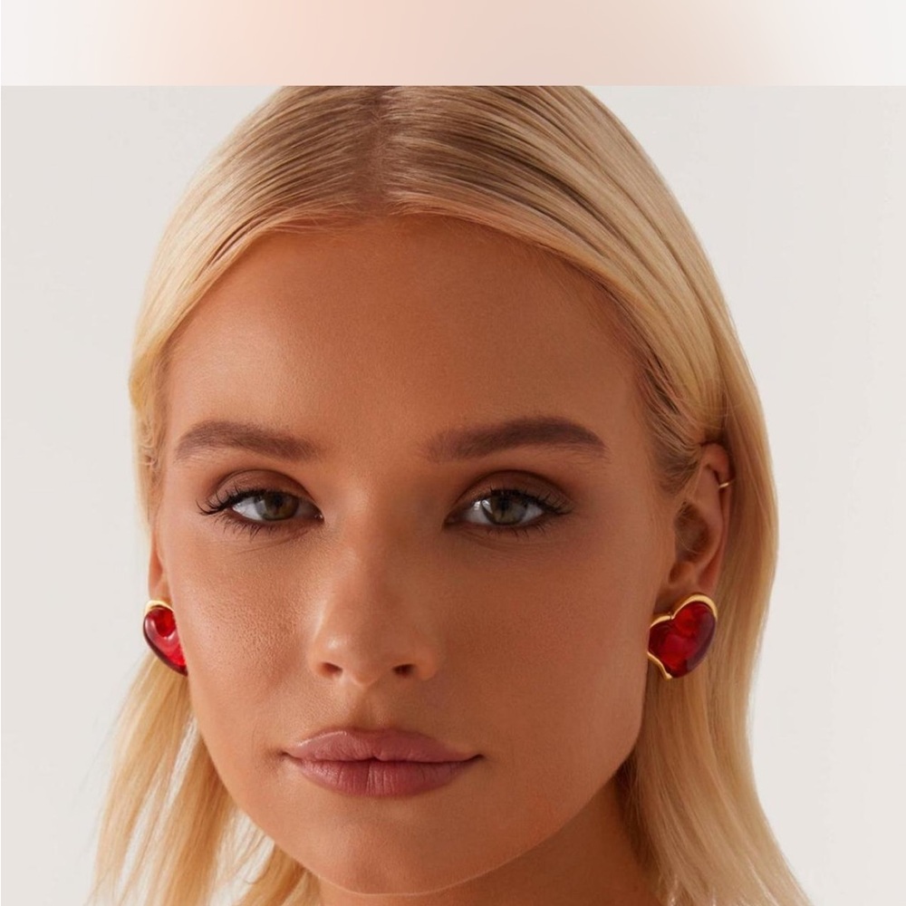 Peppermayo Elegant Red Heart Earrings